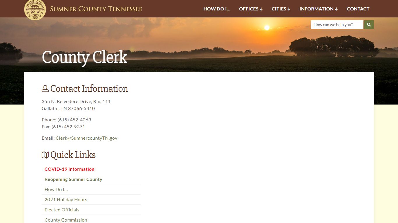 County Clerk - Sumner County, Tennessee